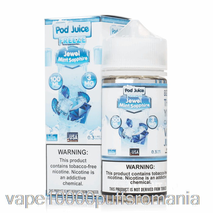 Vape Romania Freeze Jewel Menta Safir - Suc De Păstăi - 100ml 12mg